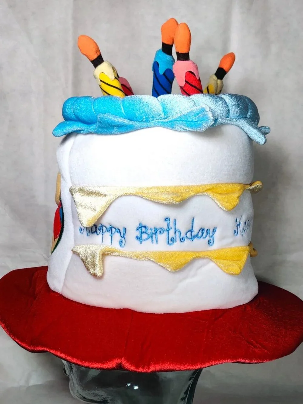 Vintage Disneyland Winnie the Pooh Birthday Cake Hat Light Up Embroidered Adult